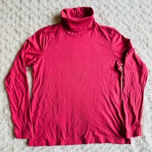 Talbots Womens Cotton Blend Pink Dusty Rose Lightweight Layer Turtleneck Small